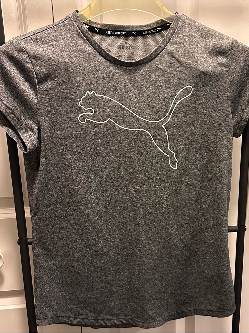 Puma Gray Short-Sleeve Tee with Cat Logo